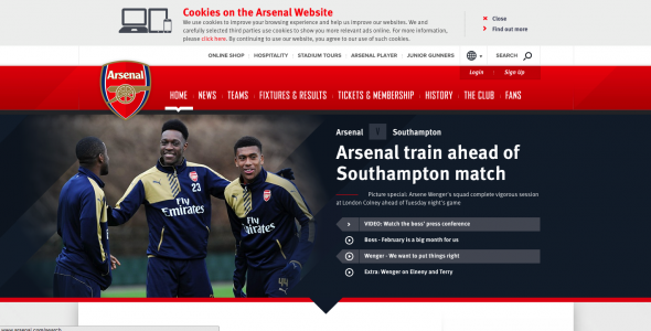 Arsenal.com Website