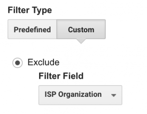 Google Analytics ISP Organization Exclusion 