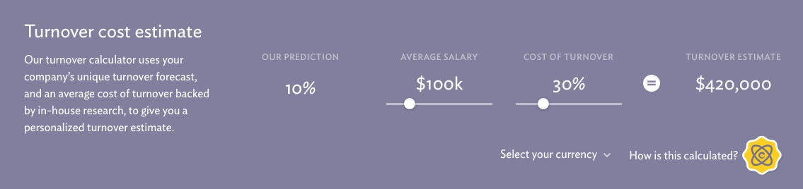 Employee turnover cost estimate
