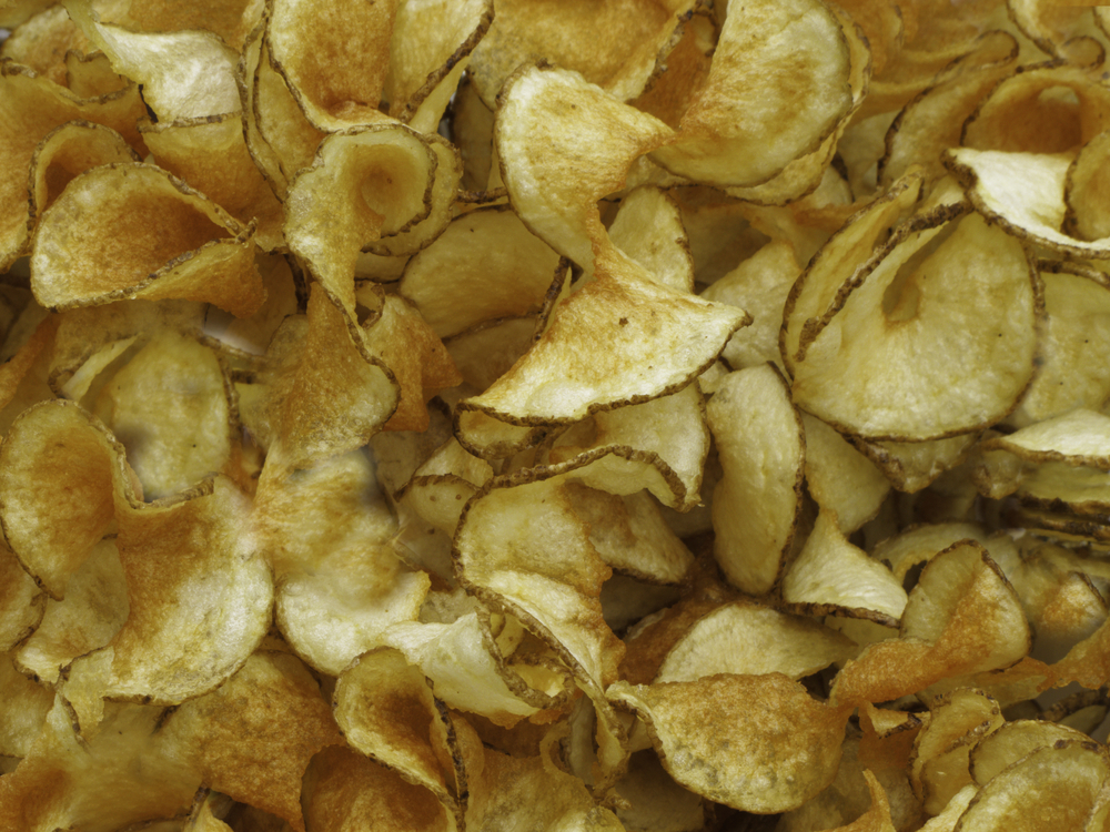Texture of homemade potato chips