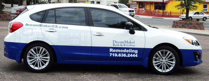 DreamMaker franchises use branded vehicles that build brand awareness in the community. The vehicles are part of a comprehensive marketing strategy.