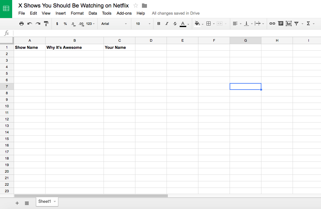 Google doc screenshot