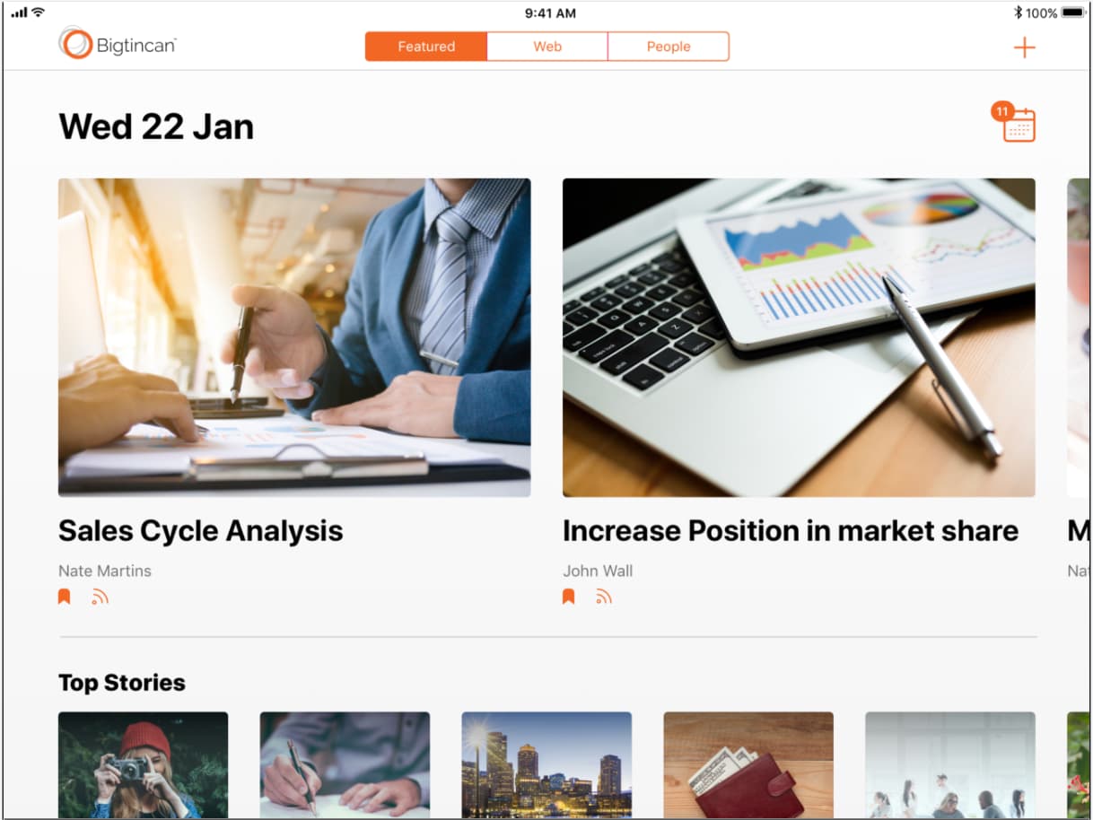 Bigtincan sales enablement automation dashboard