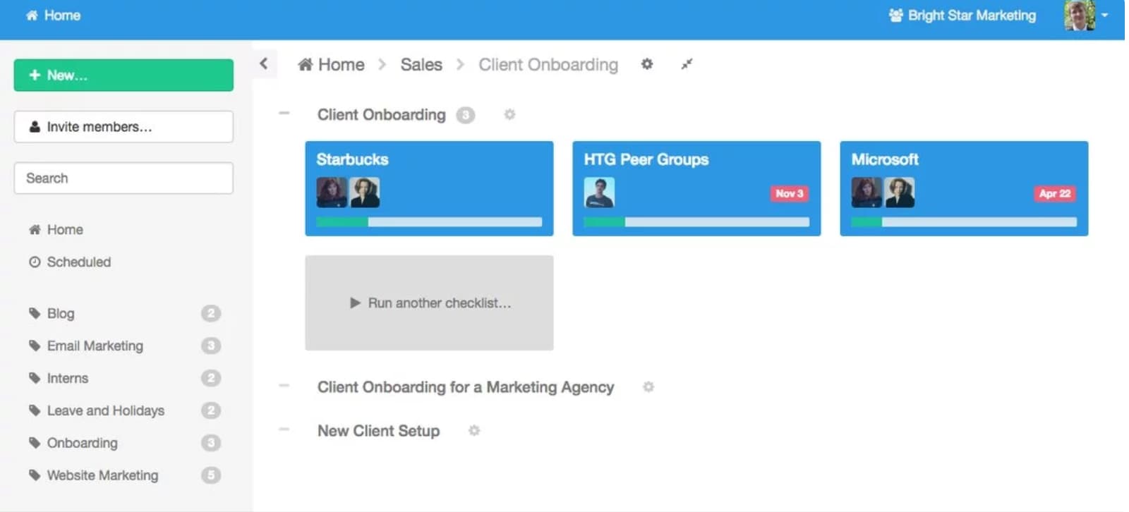 Process Street client onboarding