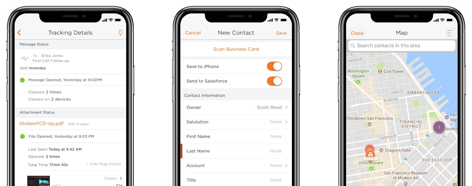 Tact.ai mobile interface