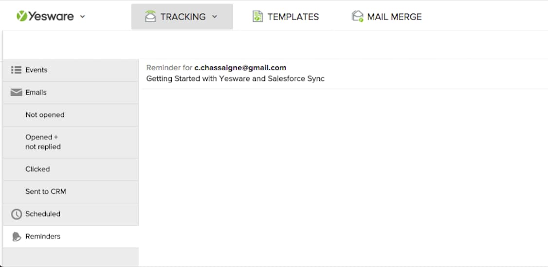 Yesware sales enablement dashboard