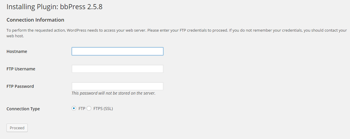 Use a File Transfer Protocol (FTP) Client to connect to your site’s server via FTP