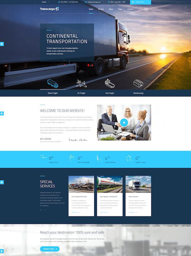 13 Best Transportation and Logistics WordPress Themes for 2020