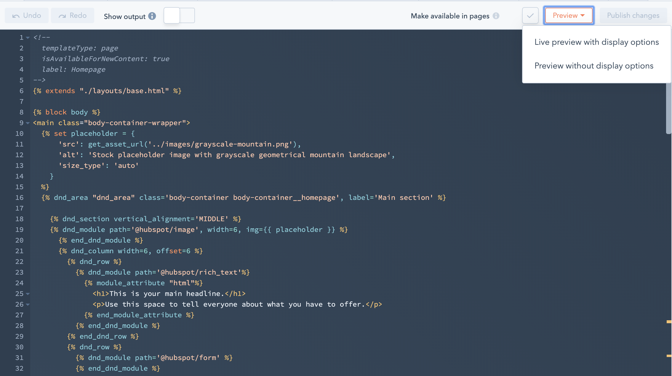 Live Preview Example