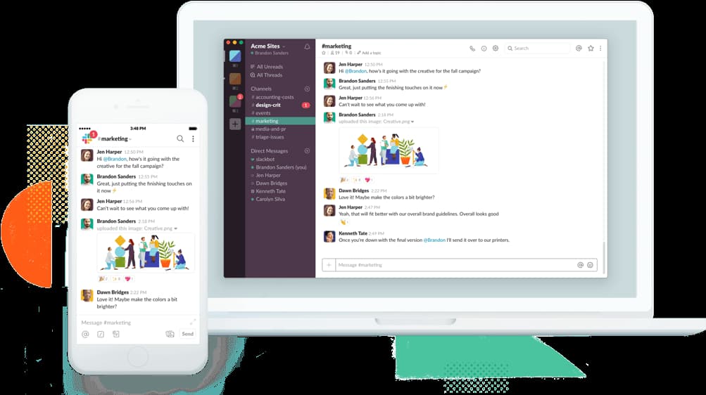 Slack mobile and desktop interface