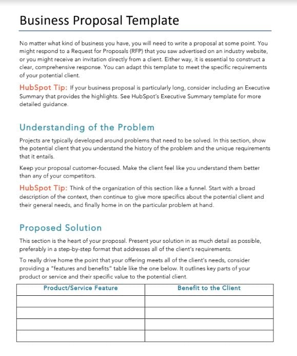 Free Proposals/Estimates/Quotes PDF & Word Template | HubSpot