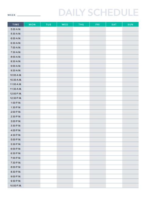 Daily medication schedule template excel