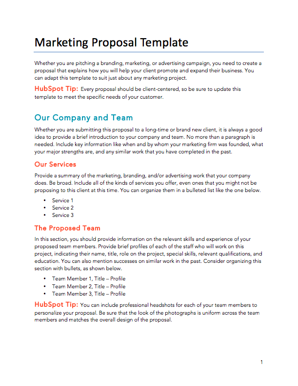 Free Proposals Estimates Quotes PDF Word Template HubSpot