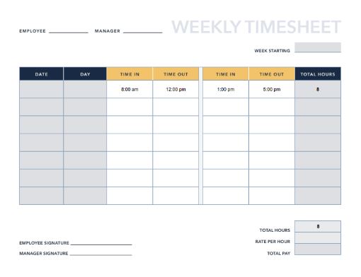 free microsoft excel weekly time schedule template