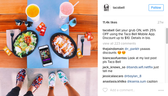taco bell instagram example