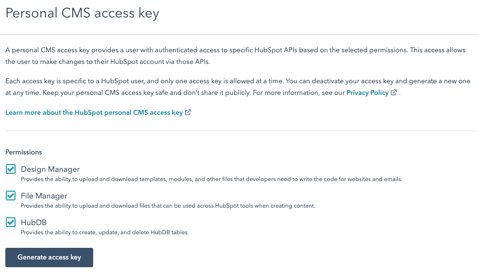 personalcmsaccesskey