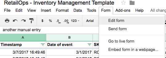 How to edit a Google Form from Google Sheet