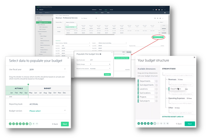 This interface Shows Budget Wizard of Sage Intacct 2019