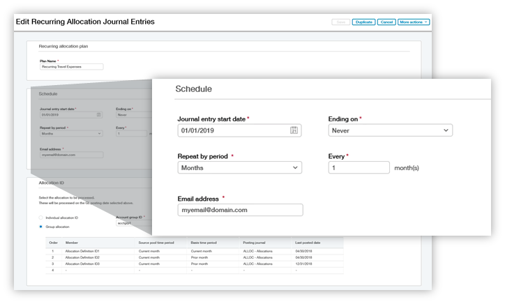 This  interface Shows Automate Billing on Indirect Costs process