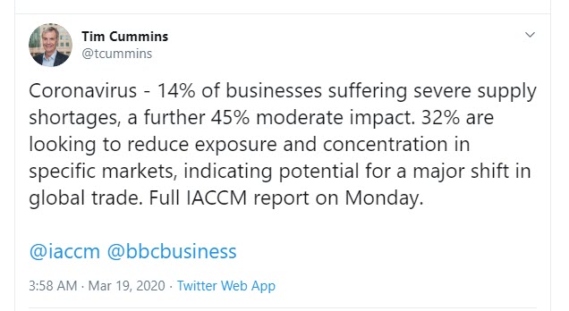 Tim Cummins supply shortages Tweet