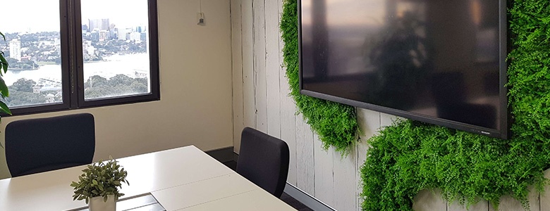 Meeting room fake plants