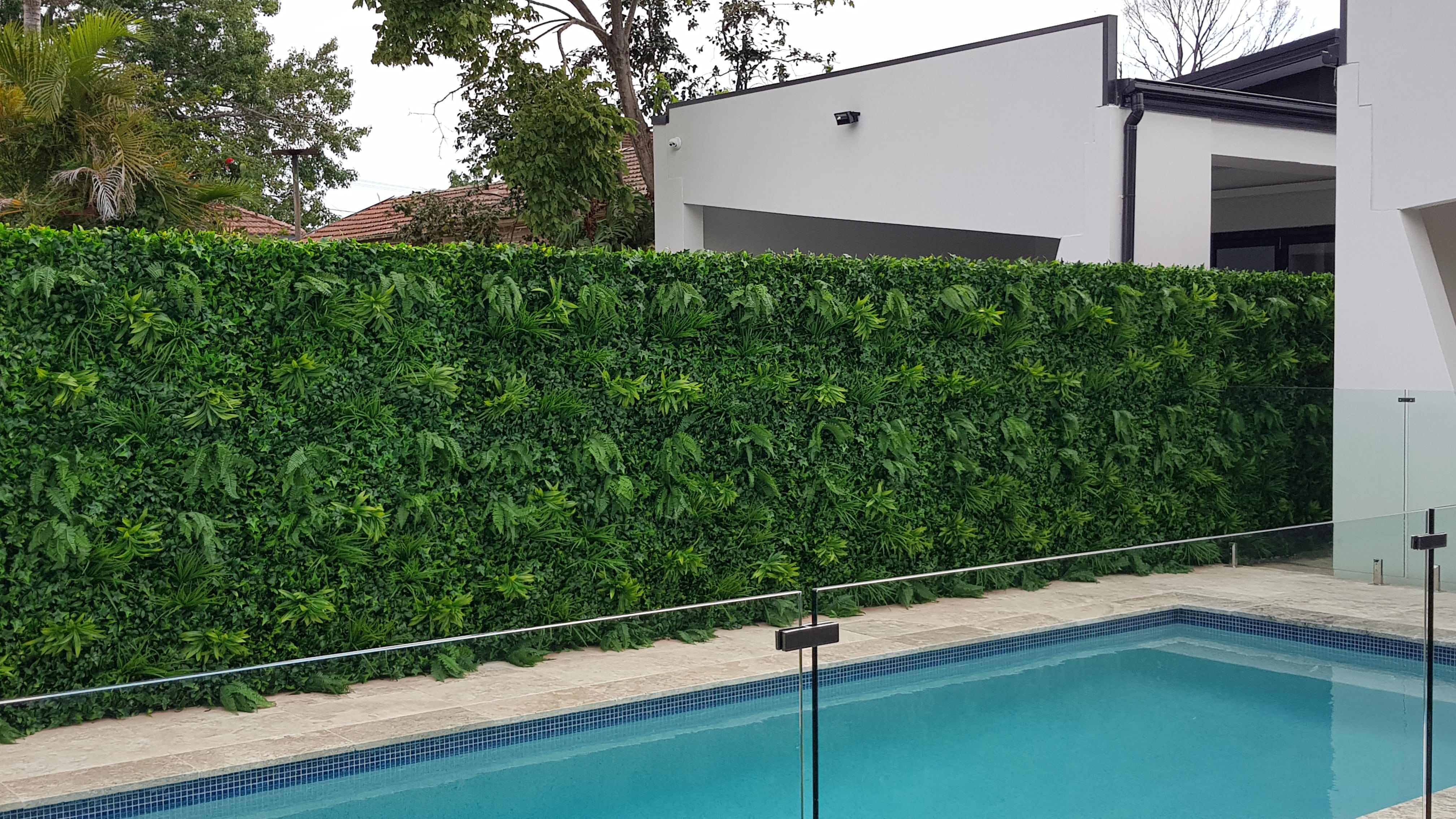 vertical poolside garden wall