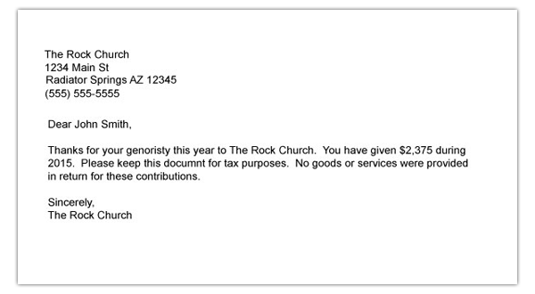 Church Donation Receipt Template