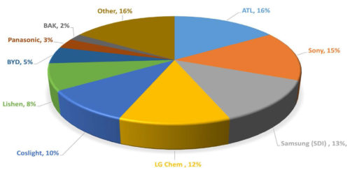 Market Share for Leading Lithium Polymer Manufacturers