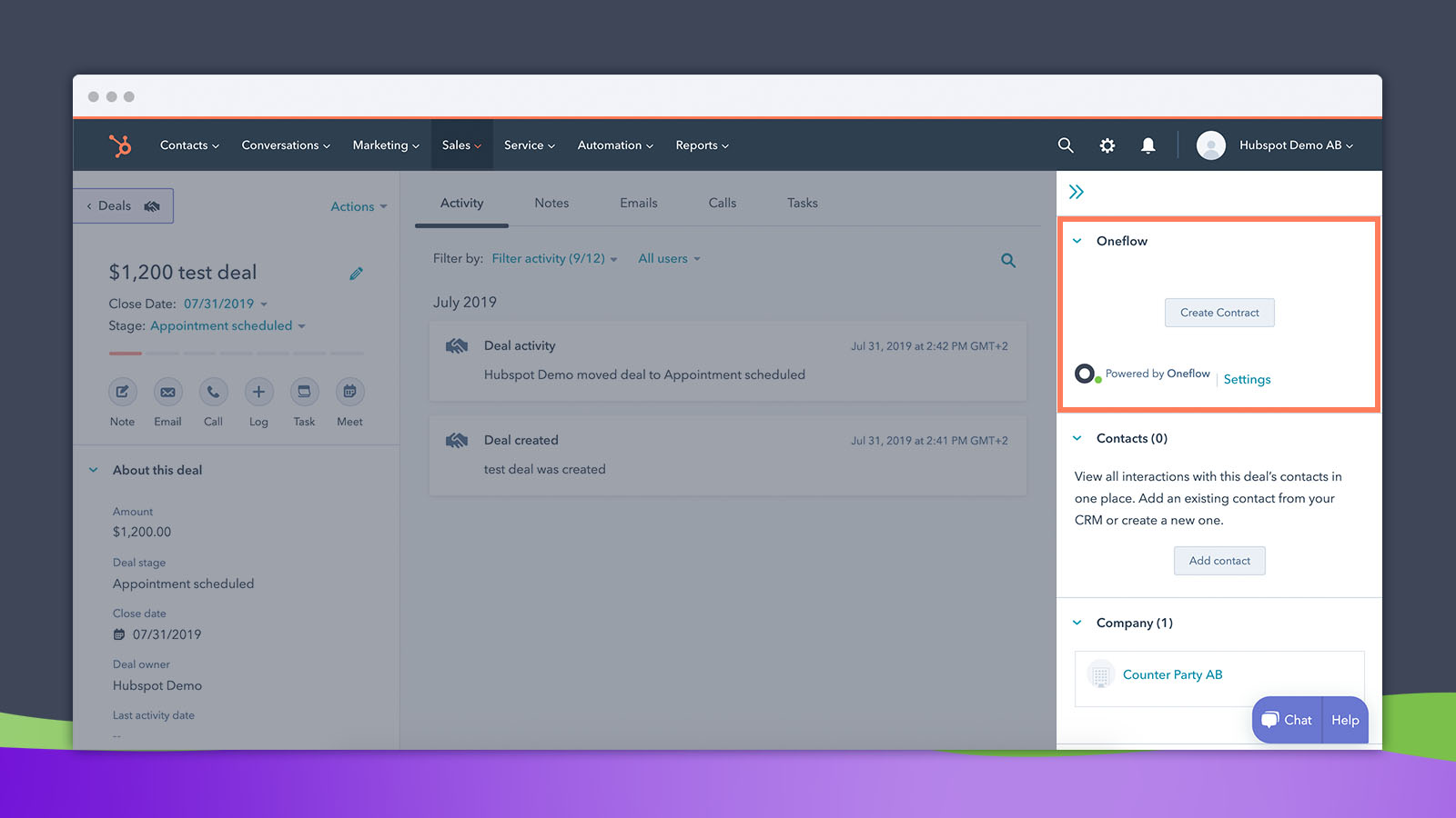 Oneflow HubSpot Integration Connect Them Today