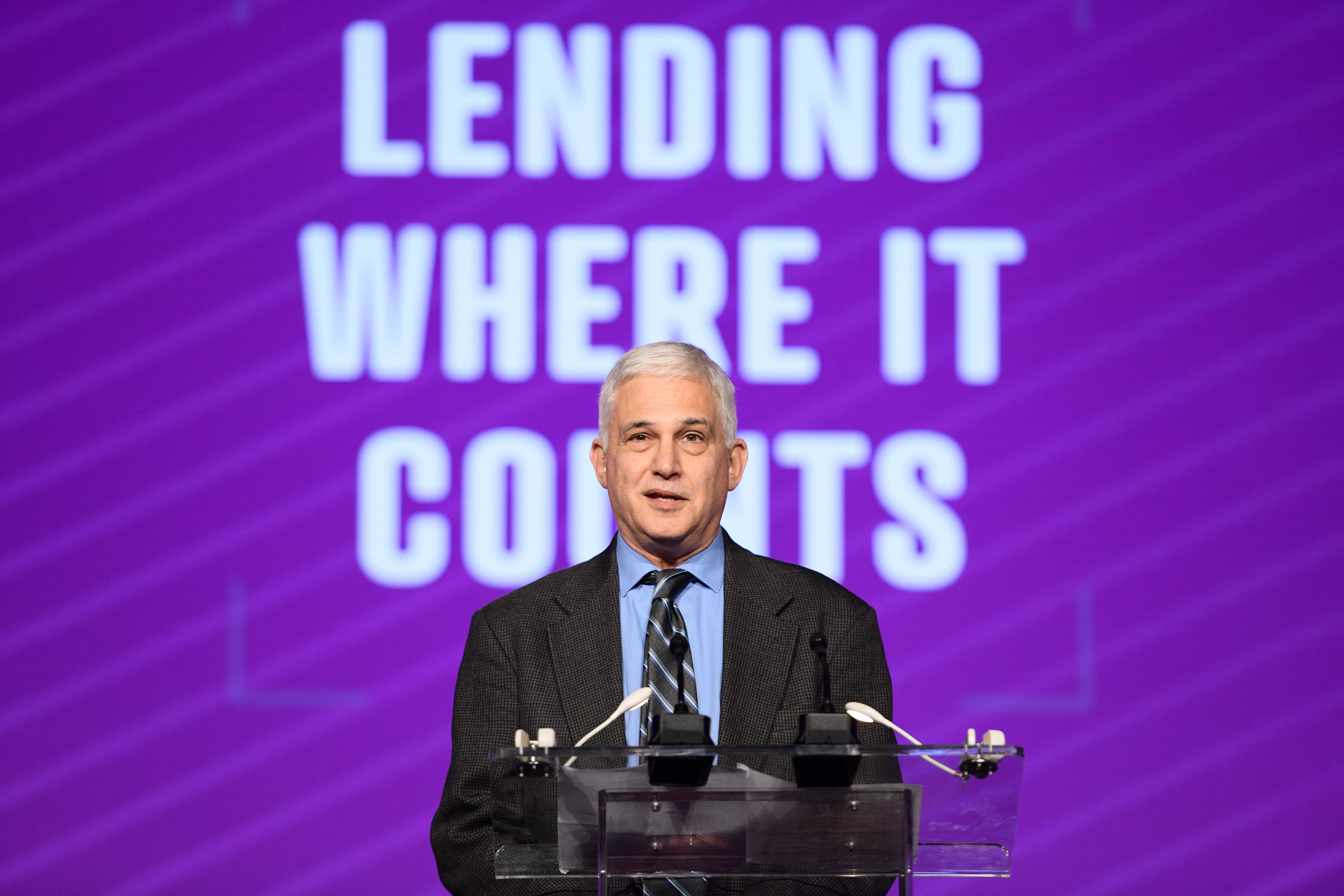 Michael Swack making acceptance speech