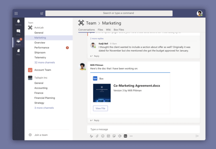 Microsoft TeamsとBoxの連携