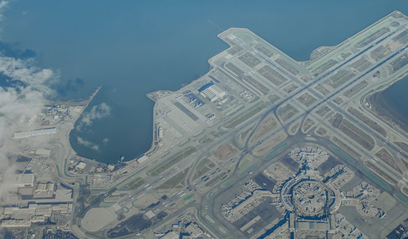 流水和大洋航空视图