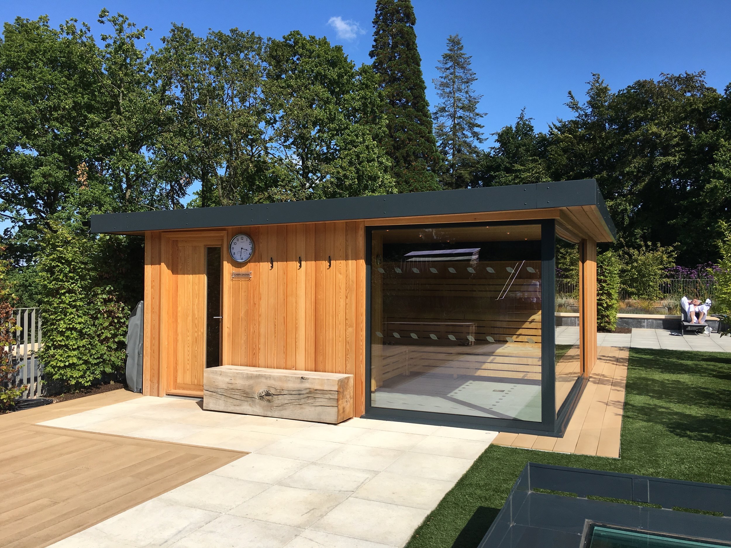  In the roof garden at Rudding Park's new spa, along with a selection of seating areas, there's a cabin sauna  