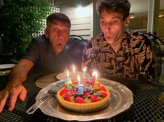 Tim and Shawn O'Brien with cake