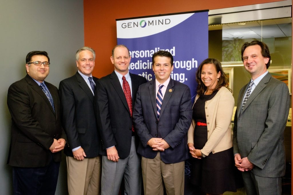 Rep. Brendan Boyle during his tour with Genomind staff members