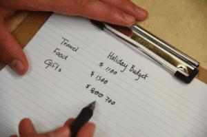Taking notes on a clipboard