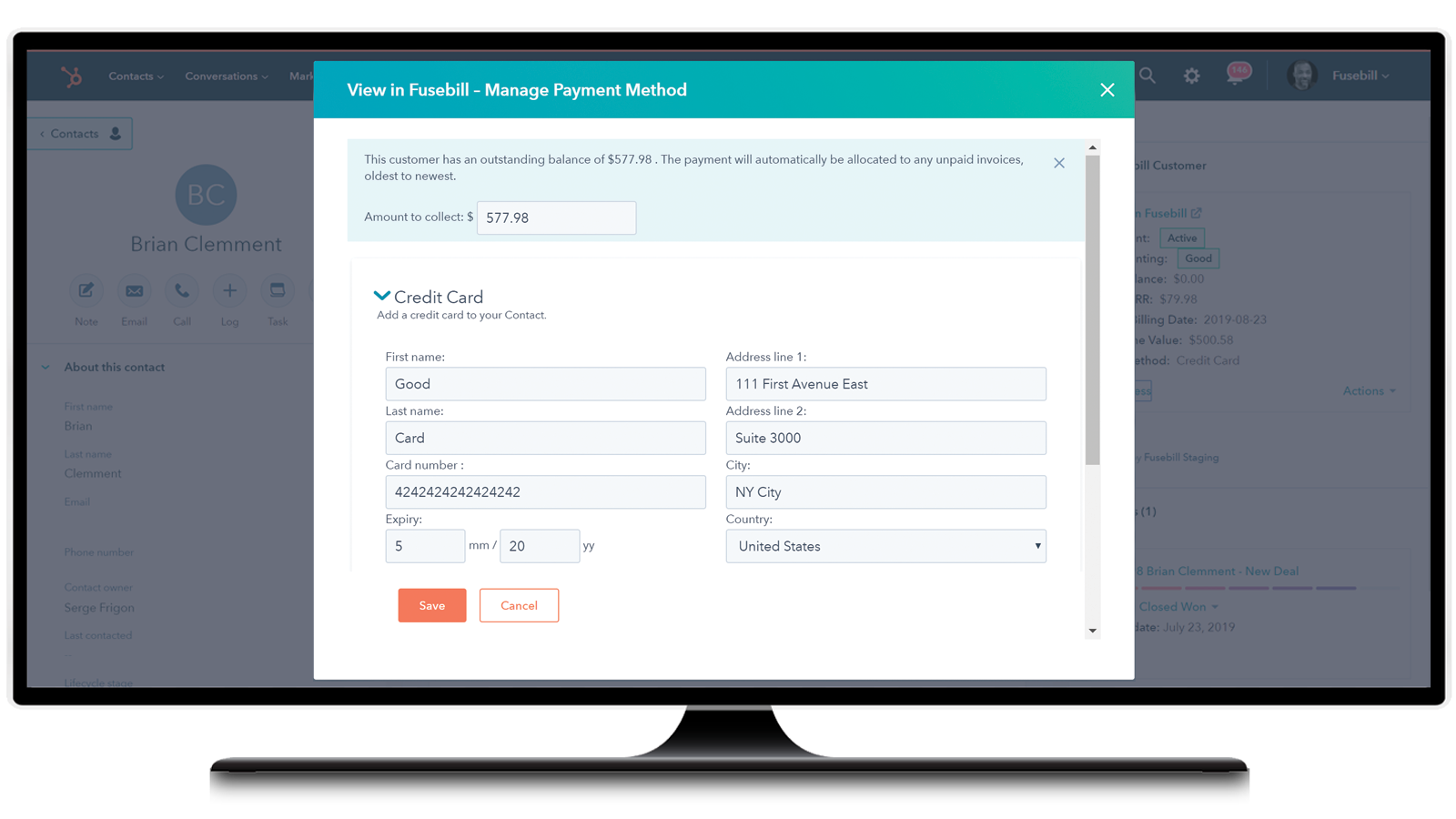 Easily manage and collect payments directly from HubSpot
