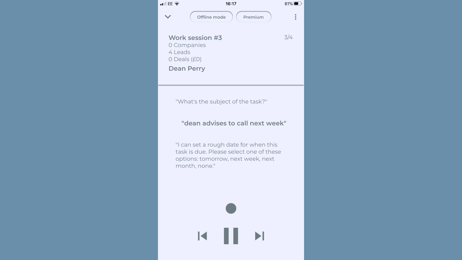 Set Diary and Task Reminders Straight Away - Interacting in Real Time