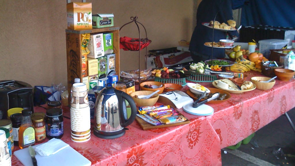 Professional craft services table setup