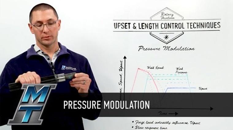 Pressure Modulation closes the loop on upset control for rotary friction welding. 