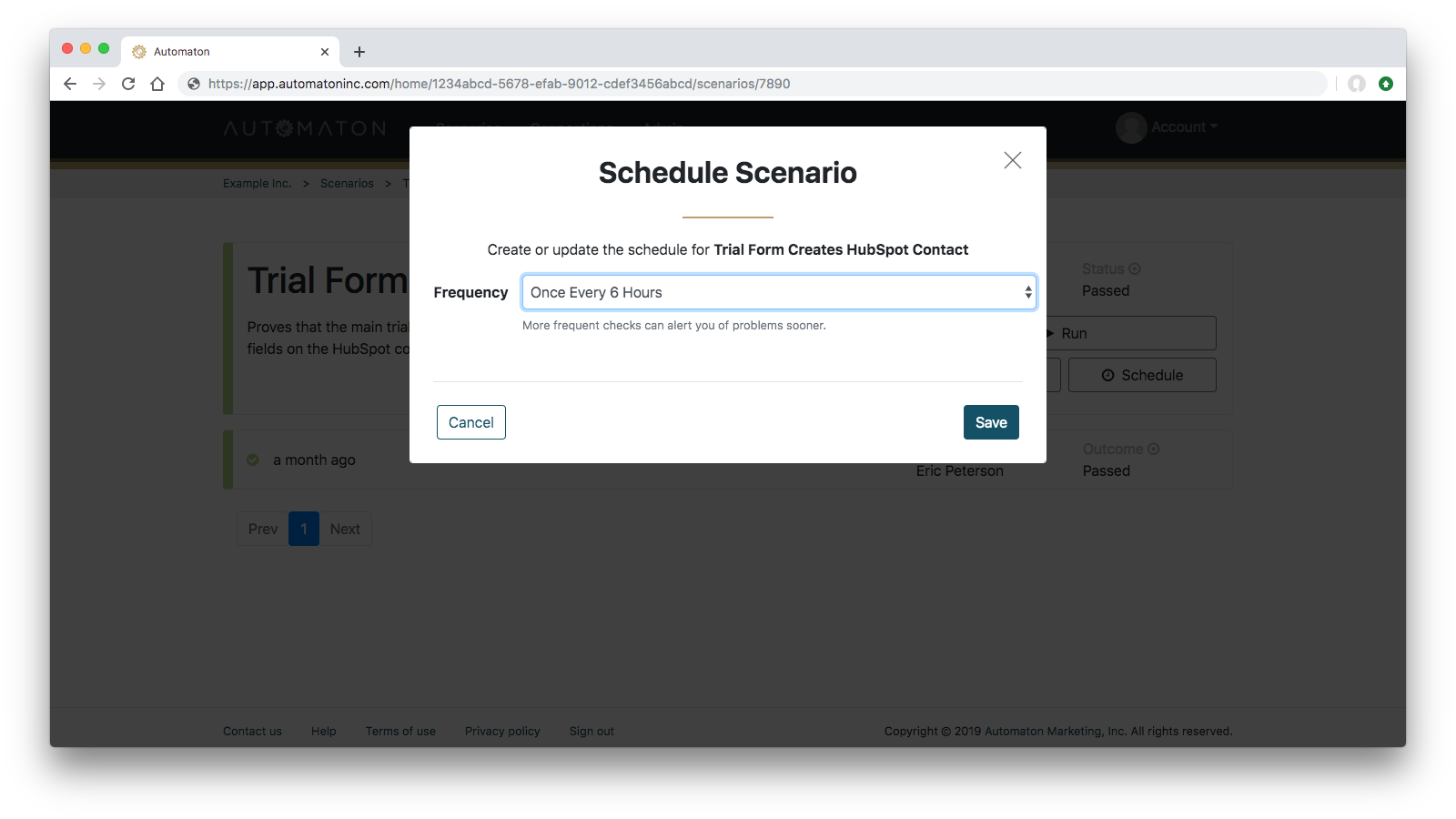 Schedule Your Test Scenario