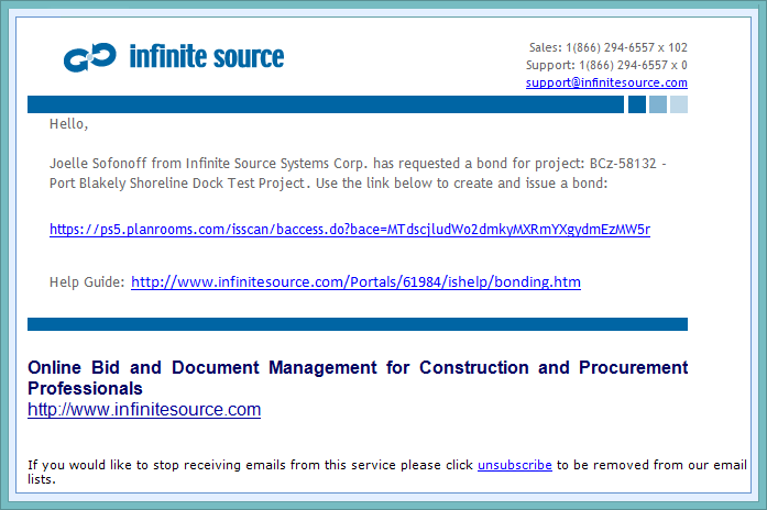 Bond Request Email