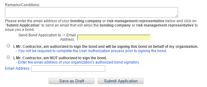 Bond Application