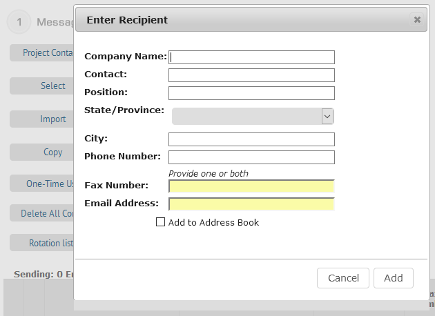 Enter Recipient