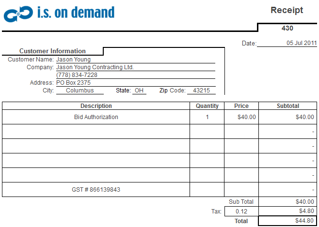 Bidder Authorization