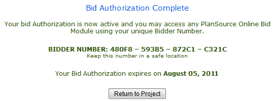 Bidder Authorization