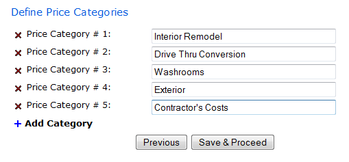 Define Price Categoriess