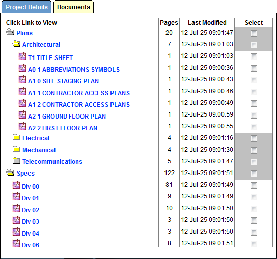 Sample Document Tree