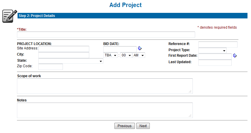 Step 2 - Project Details