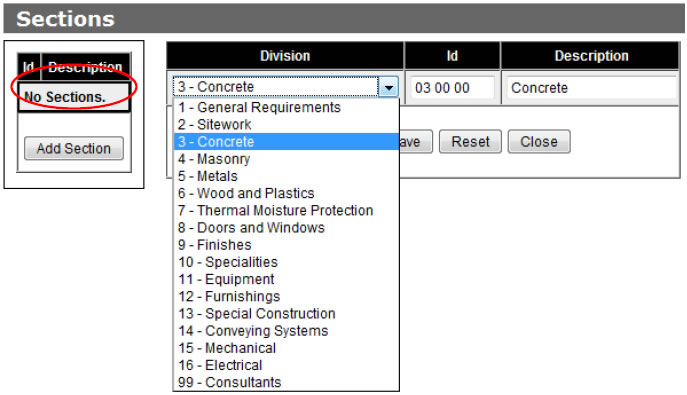 sections